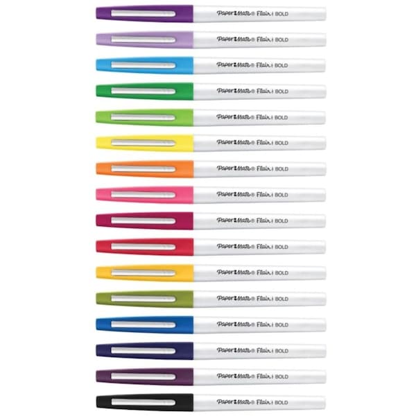 Pen, Felt Tip, 5-3/4"Wx1"Lx7-3/5"H, 16/PK, Assorted PK